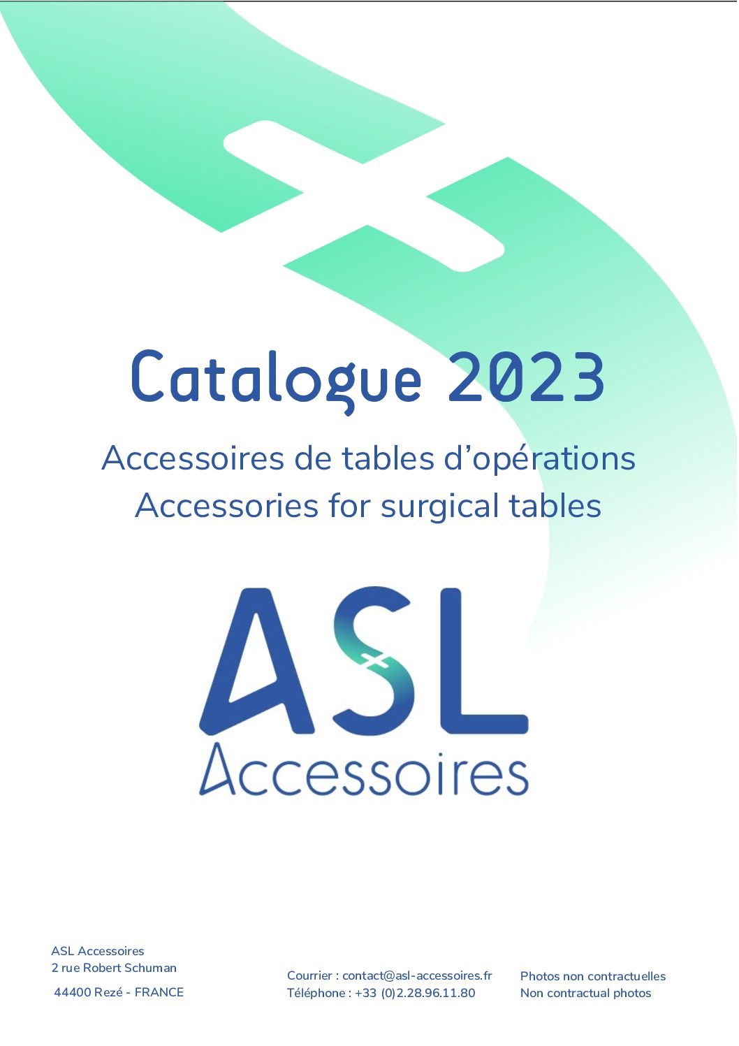 Catalogue accessoires de tables d'opération 2020 - ASL Accessoires